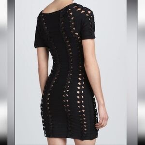 Herve Leger Black Bandage Cutout Mini Dress Size S